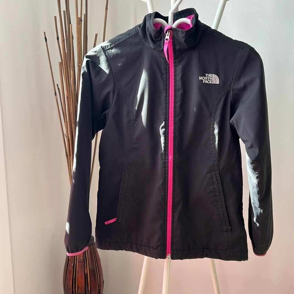 The North Face Kids Rain Jacket - Black with Pink Accents